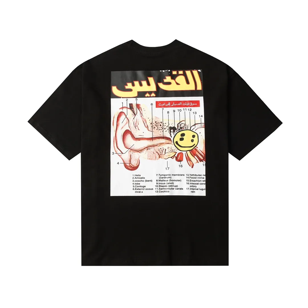 Saint Michael series trendy T craft letter drawing round neck short sleeves Style number: D3192P116 Color: black Size: S M L XL